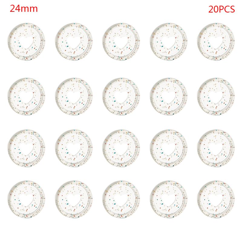 Glitter Lantejoula Coração Binder Anéis, Buraco De Cogumelo, Encadernação De Notebook De Folha Solta, Disco De Plástico Fivela De Argola, 20Pcs