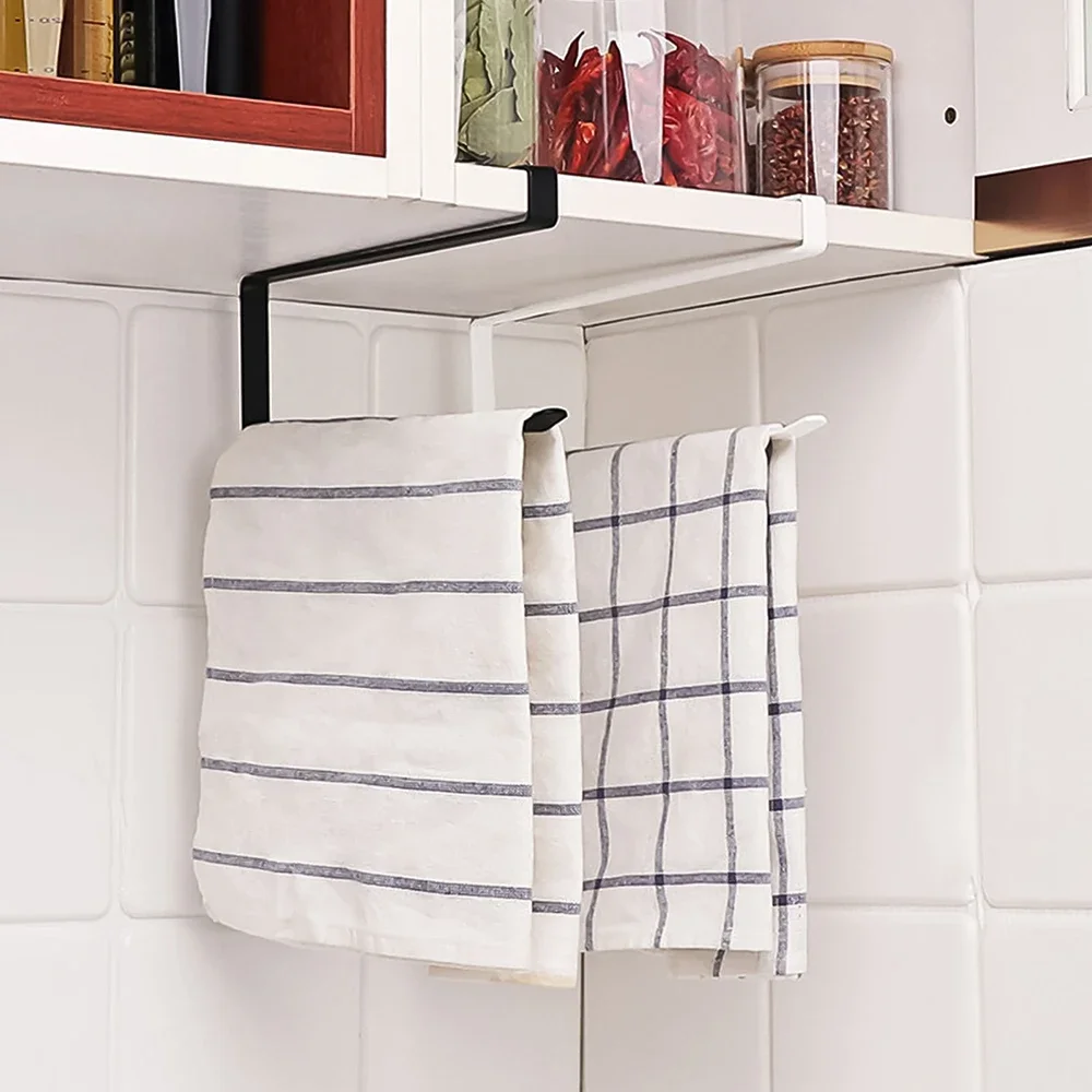 Portasciugamani di carta da cucina sospeso, carta in rotolo, involucro di plastica, portaoggetti per stracci, per cucina, armadi, portaoggetti per bagno