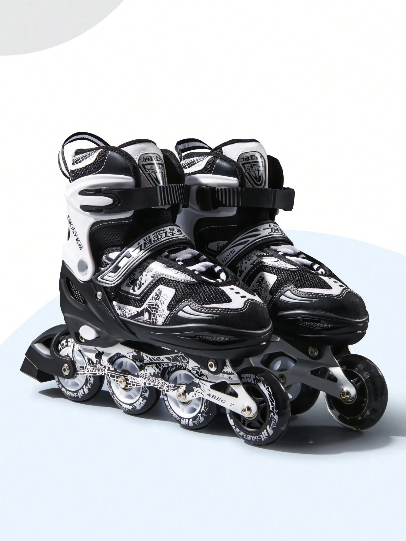 FREE STAR – patins à roulettes en PU en ligne, haut de gamme, en forme de quatre tailles, hauteur réglable, confortable, respirant, surface douce ro