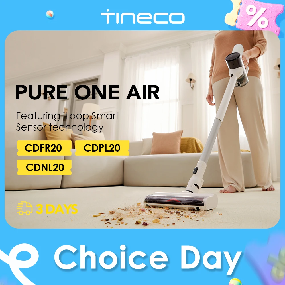 Tineco Pure One Air Cordless Vacuum Cleaner for Home Mop Super Lightweight Wireless Quiet Powerful Suction Cleaning Machine