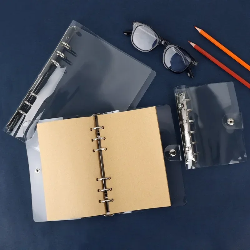 A7 A6 A5 เกลียวโปร่งใส Binder Notebook PVC โน้ตบุ๊คหลวมไดอารี่ขดลวดแหวน Binder Storage Agenda Planner กระเป๋า