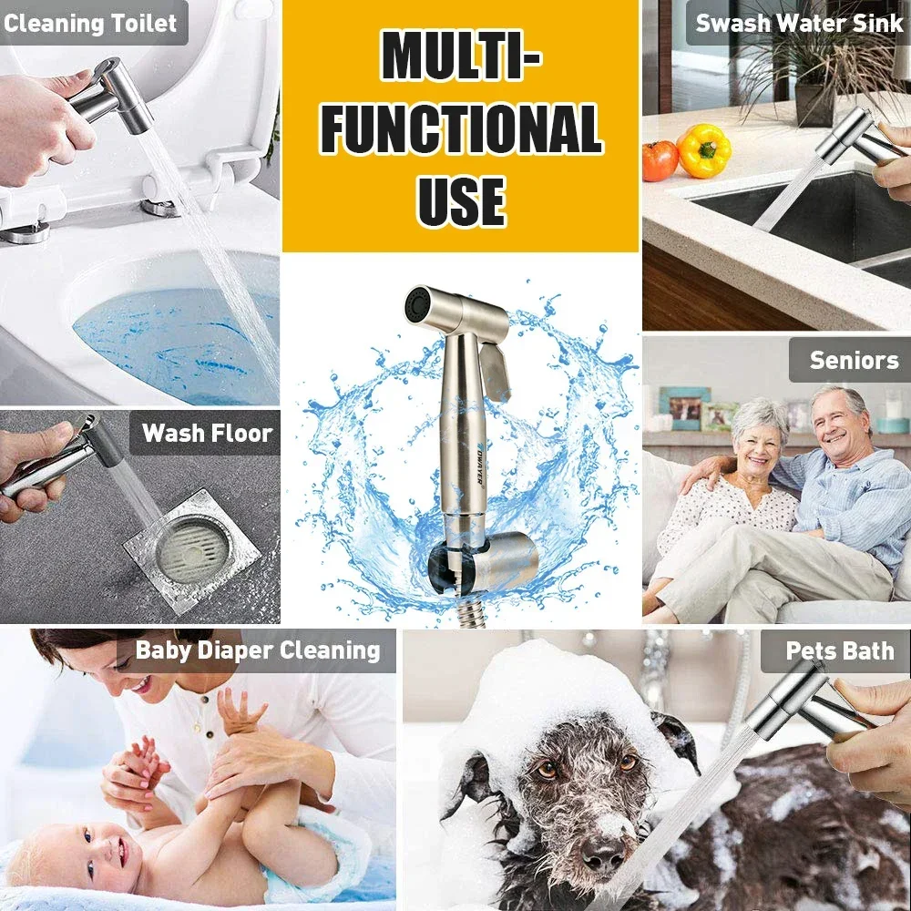 Bidé de mano telescópico con rociador de acero inoxidable para el inodoro Ducha de baño autolimpiante Bidé
