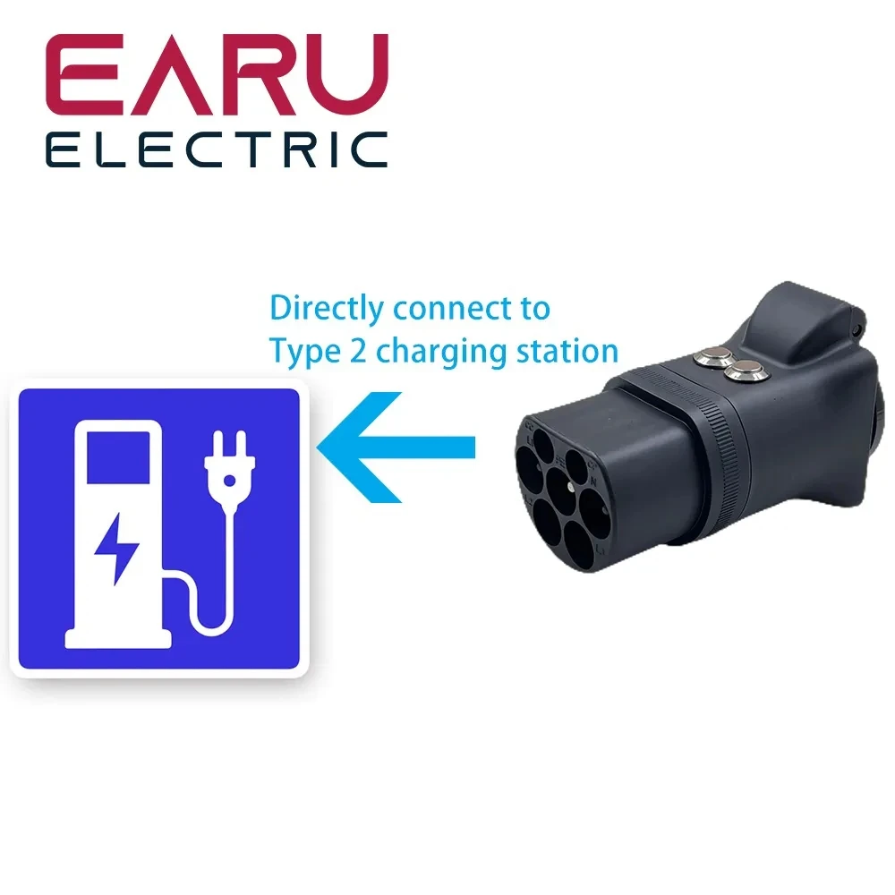 Com interruptor novo portátil 220v tipo 2 plugue macho para soquete schuko ev adaptador de carregamento para carregador ev conector ev