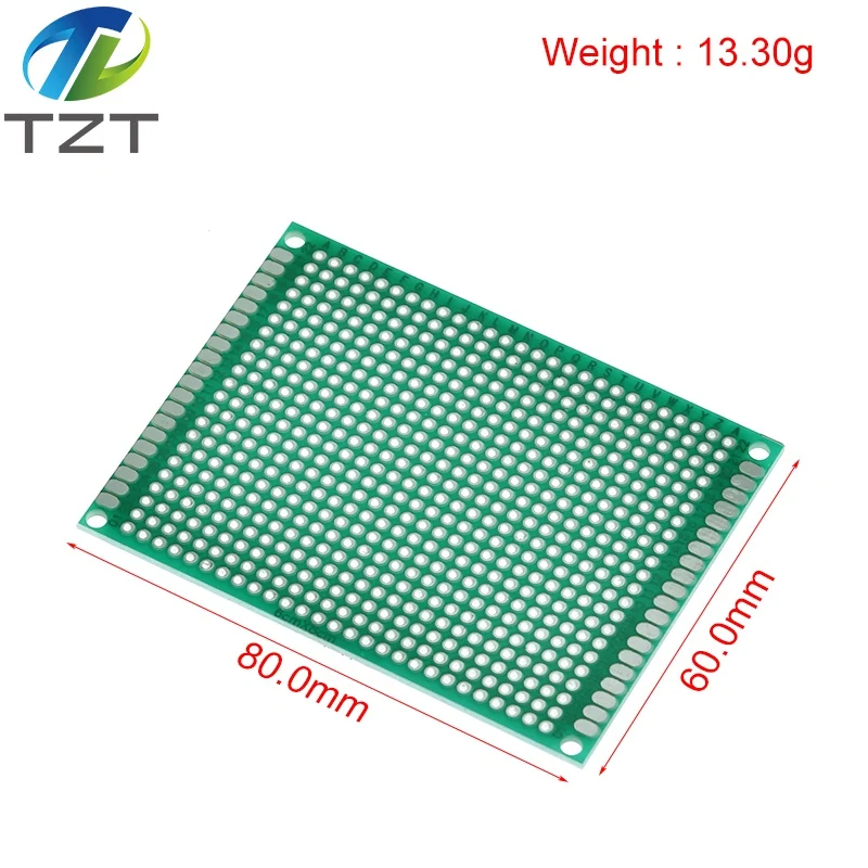 6*8 6X8cm Doppelseitige Prototypplatte Steckbrett TZT Universalplatine