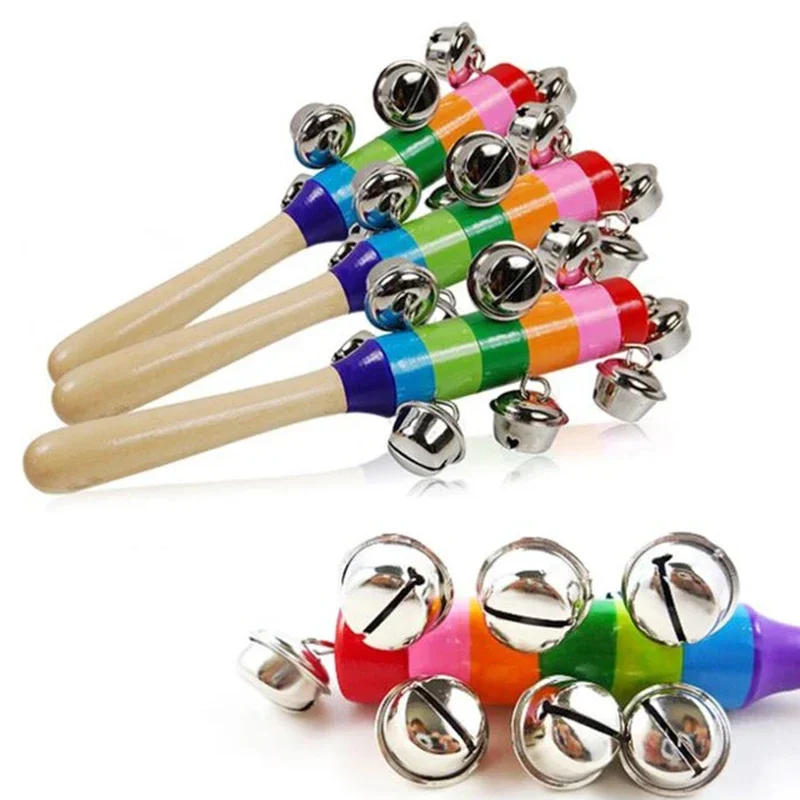 สีสันสดใสมือถือ Bell Stick ไม้ Discussion ของเล่นดนตรีสําหรับผู้ใหญ่ KTV Party เด็กเกมของขวัญ