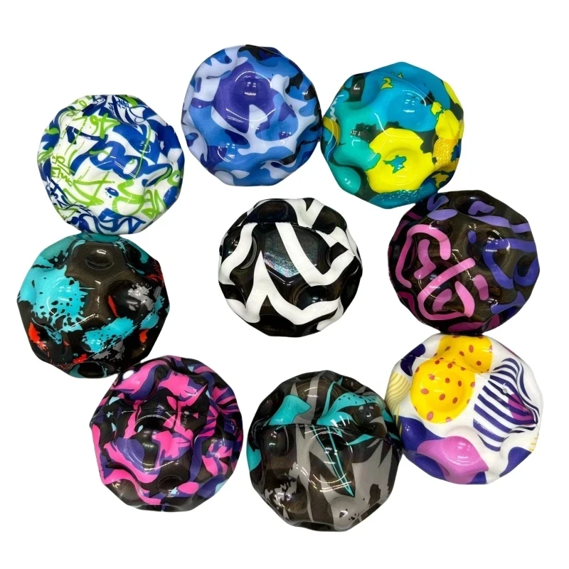 Palla super elastica Interessanti giocattoli da esterno per bambini Palla rimbalzante porosa a forma di luna Bambini antistress per interni ed esterni
