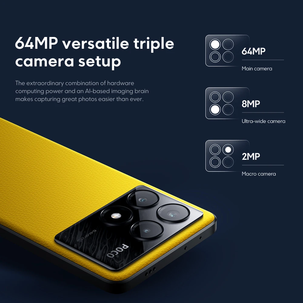 POCO-Smartphone X6 Pro Global Version 5G, Dimrespondable 8300-Ultra, 6.67 "Flow AMOLED DotDisplay, 64MP NDavid