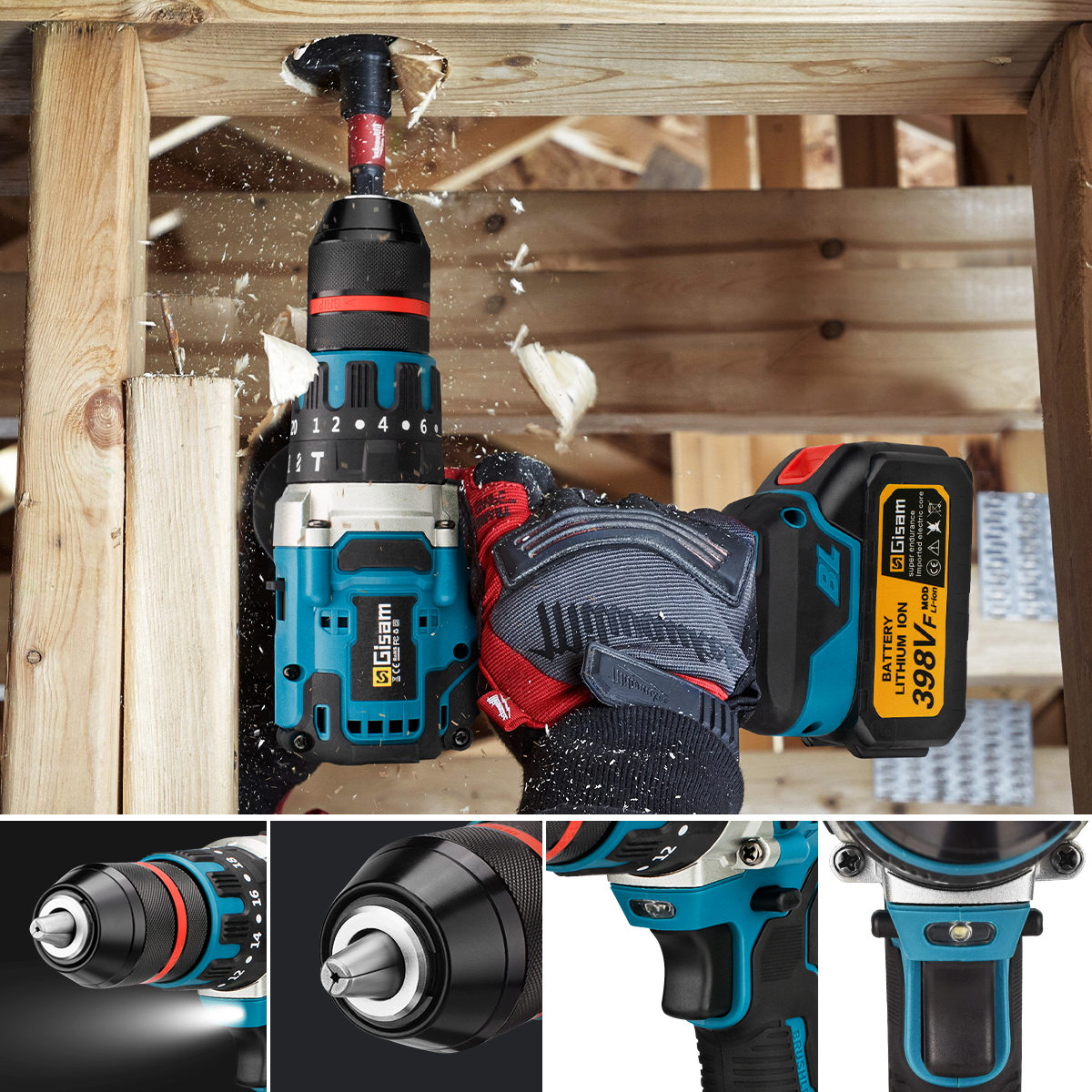 13mm 480N.M Brushless Trapano a percussione elettrico Trapano a batteria Cacciavite elettrico Driver fai da te Utensile elettrico per Makita 18V Batteria Pin