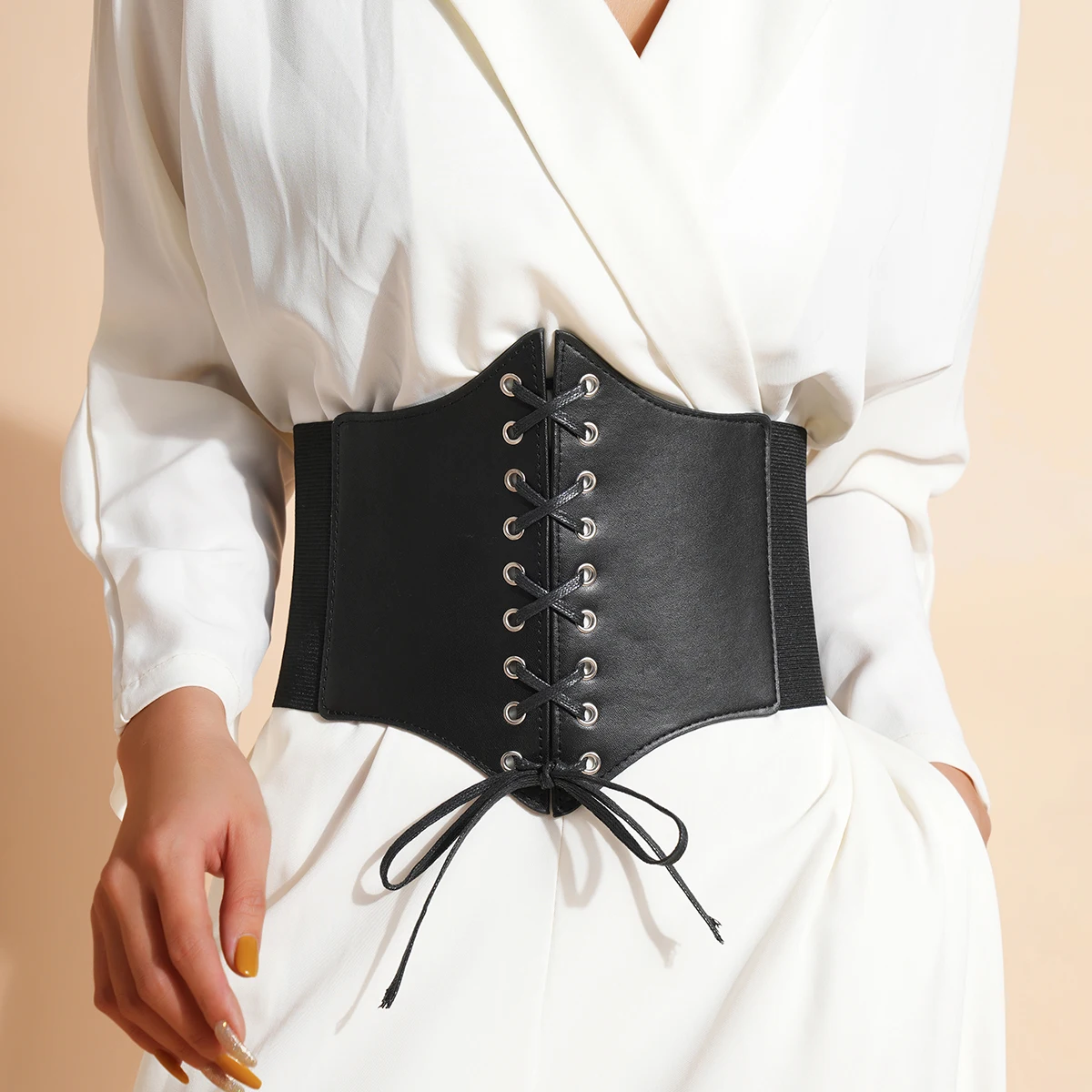 Retro Mode Korsett außerhalb tragen Damen elastische Taille dekorieren Dichtung Gürtel Krawatte Seil Kummer bund für Frauen Abendkleid Rock
