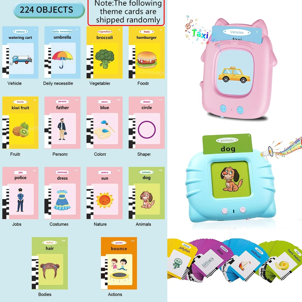 Flashcards การพูดคุยเครื่องการเรียนรู้สําหรับเด็กวัยหัดเดินภาษาอังกฤษ/สเปน/อิตาลี/อาหรับ Audio Early การศึกษาของเล่นของขวัญ