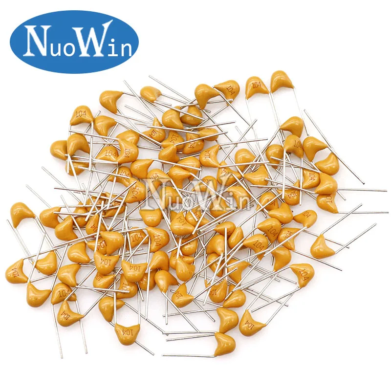 Condensador cerámico monolítico de 100 piezas MLCC, 10PF 22PF 100PF 1NF 2.2NF 4.7NF 10NF 22NF 100NF 0,1 UF 1UF 2,2 UF 10UF 50V P = 5,08mm
