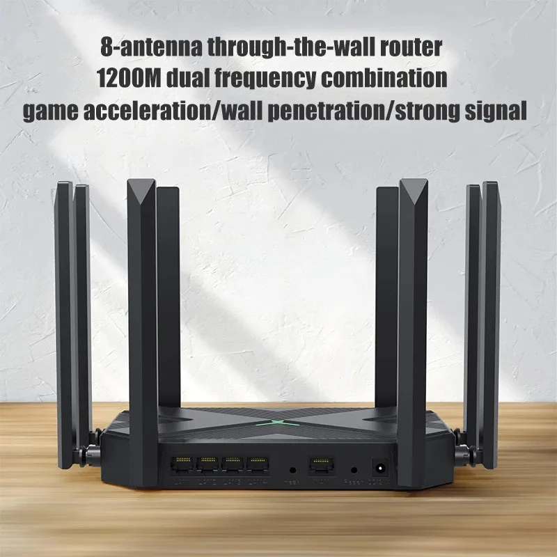 8 Antenna 1200M Wireless Router Enhancer WIFI Repeater External 2.4G 5G Power Signal Booster Hotspot Smoother RJ45 WAN LAN Modem