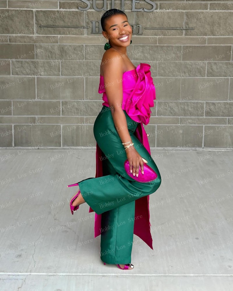 Serendipidty-女性用のストラップレスフラウンストップ,ピンクの花柄,カスタムメイド,オープンバック,女性用ブラウス,大きいサイズ