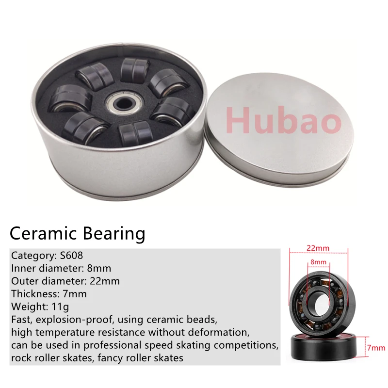แบริ่ง 10/16 ชิ้นกันน้ําเงียบแบริ่งเซรามิค 8x22x7 มิลลิเมตร ABEC-9 ILQ-9 Ball ​ ​ ความเร็วแบริ่งโรลเลอร์สเก็ต ​ ​ สเก็ต อินไลน์สเก็ต