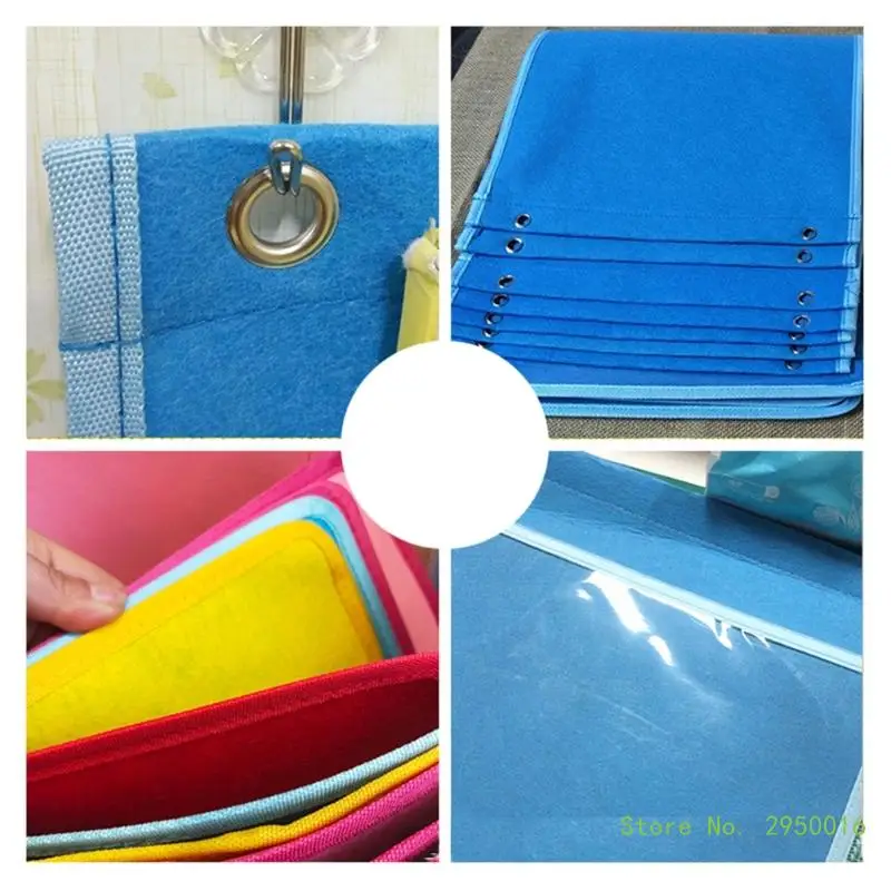 Pocket Chart Haning Wall File Practical Hanging Bag for Classroom Cards Drawing Pictures Class Demonstrations