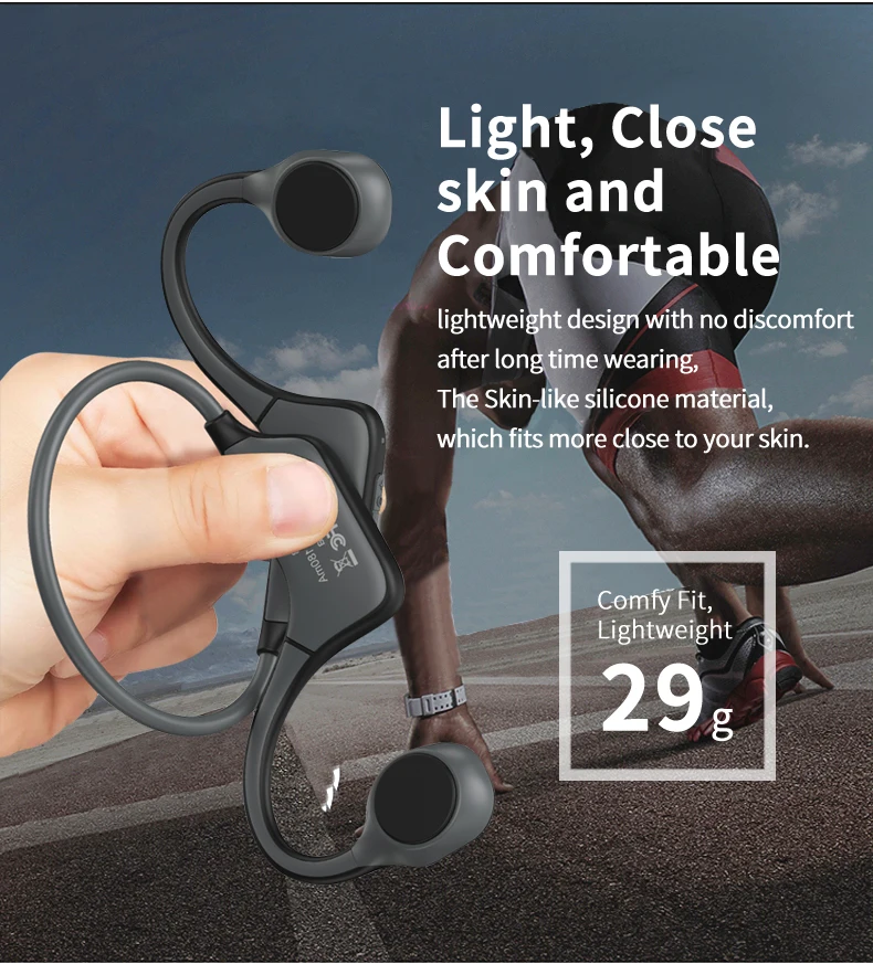 2024 Auriculares clásicos DG08 de conducción ósea Auriculares inalámbricos Bluetooth con micrófono BT 5,3 impermeables para entrenamientos deportivos