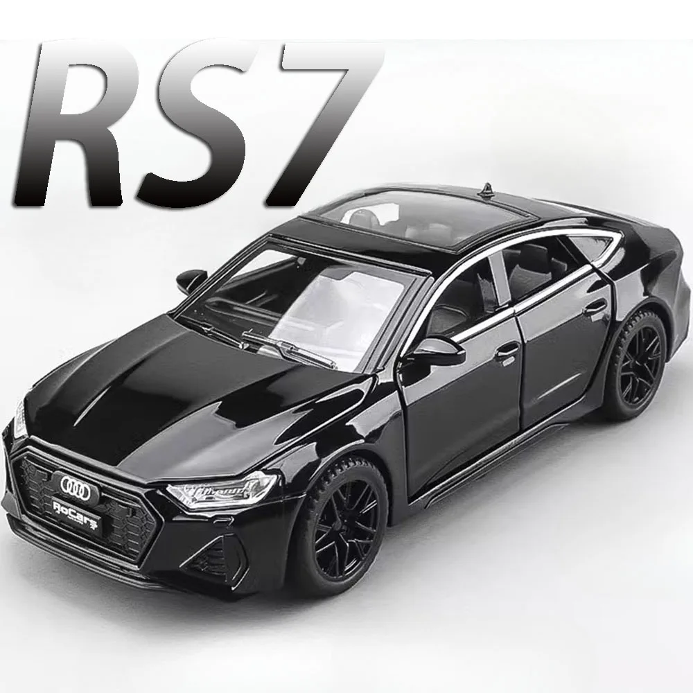 1:32 Audi RS7 Sportback Modell Spielzeugautos Legierung Druckguss 6 Türen geöffnet mit Zurückziehen Gummireifen Ornament Fahrzeug Spielzeug Geschenke