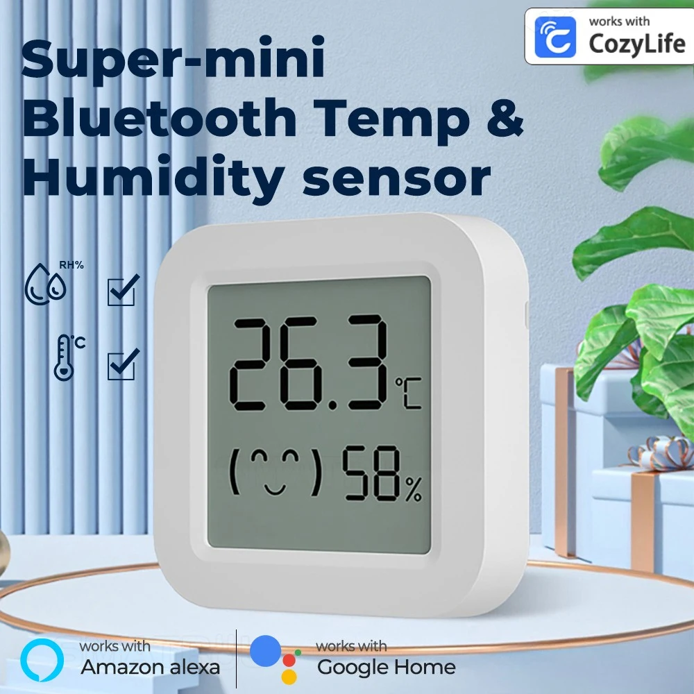 Smart Temperature Humidity Sensor Mini LCD Display Compatible with Bluetooth APP Remote Control Thermometer Hygrometer