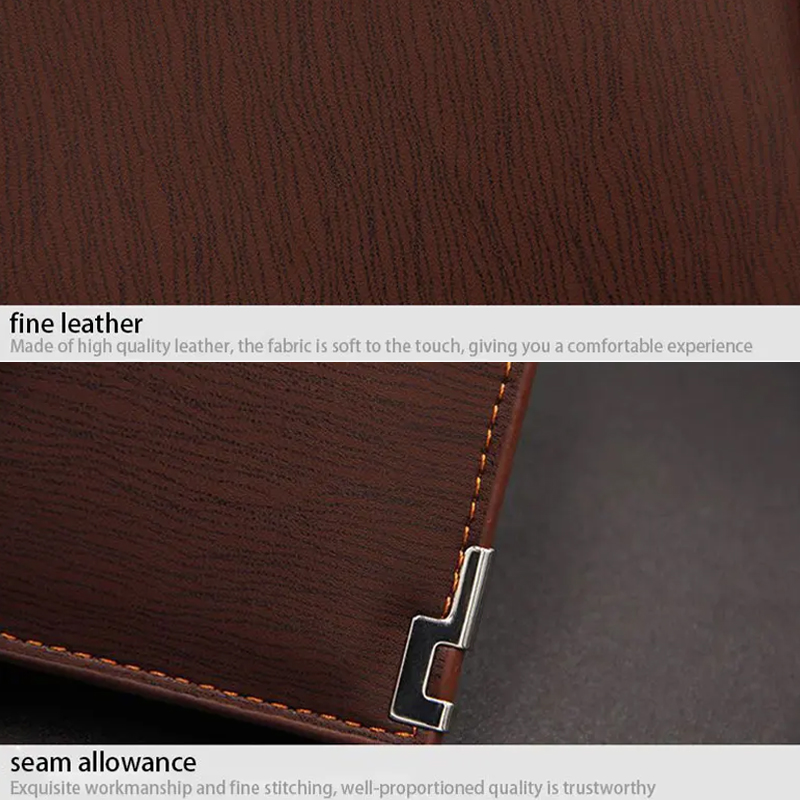 Cartera corta multifuncional para hombre, tarjetero con borde de hierro, cajón de cuero PU, cartera de mano a la moda, superventas, 1 ud.