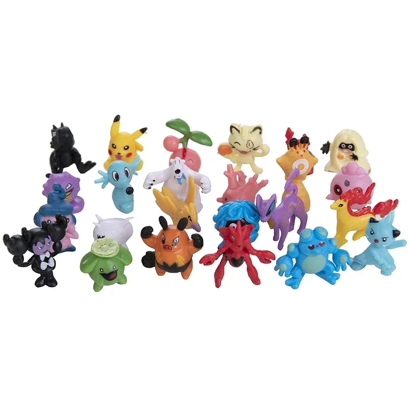 24-144pcs Pokemon Action Figure Pikachu Anime Model 2-3CM Sier Decoratie Mini Model Pop Speelgoed kinderen Kerstcadeaus
