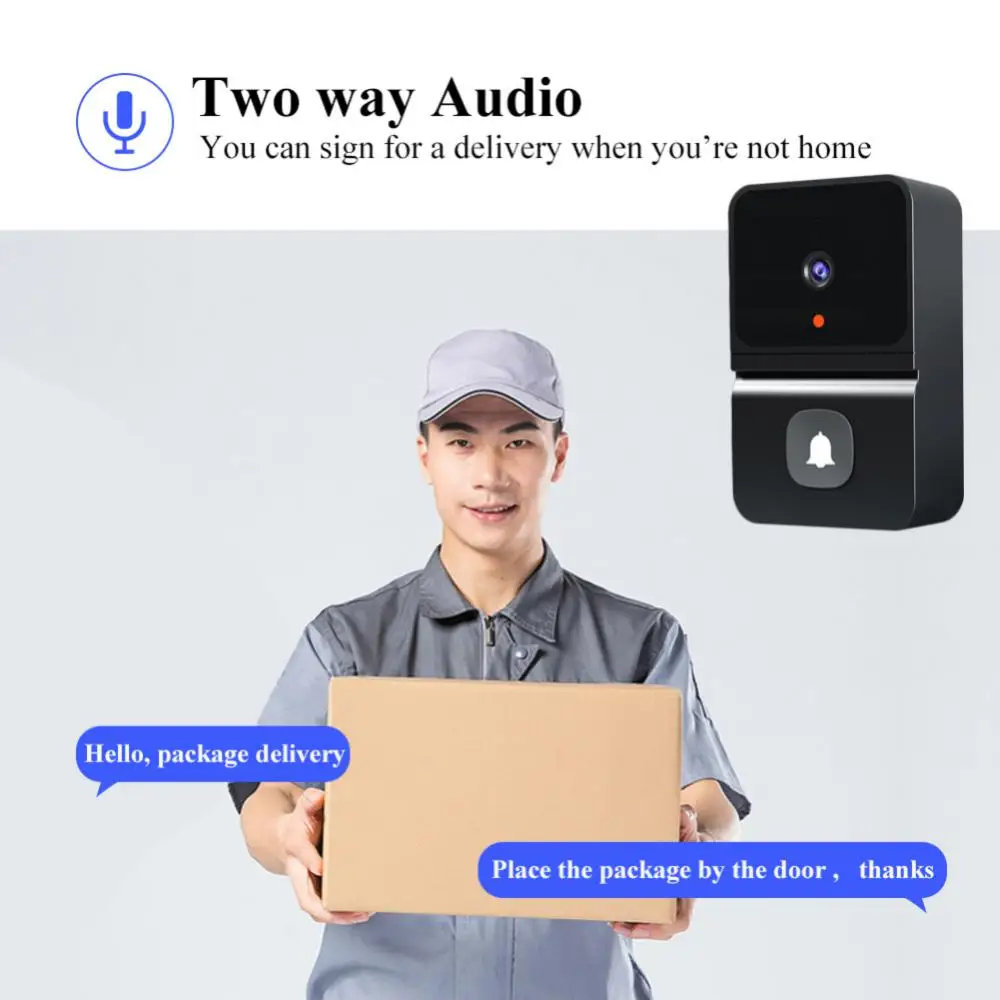 Sonnette sans fil WiFi caméra HD extérieure sonnette de porte de sécurité Vision nocturne interphone vidéo changement vocal pour moniteur à domicile téléphone de porte