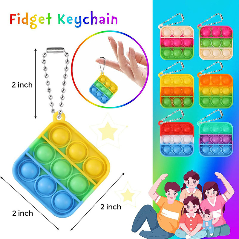 20 Stück Mini-Pop-Schlüsselanhänger für Kleinkinder, sensorisches Zappelspielzeug, Großpackung für Klassenzimmerpreise, Kindergeburtstag, Gastgeschenke, Goodie Bag Stuffers