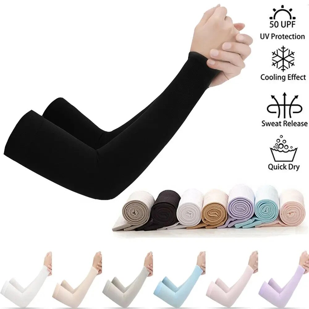 Protectores de brazo unisex para hombres y mujeres, calentadores de mangas, mangas deportivas, protección solar UV, cubierta de mano, soporte, correr, pescar, Cycli