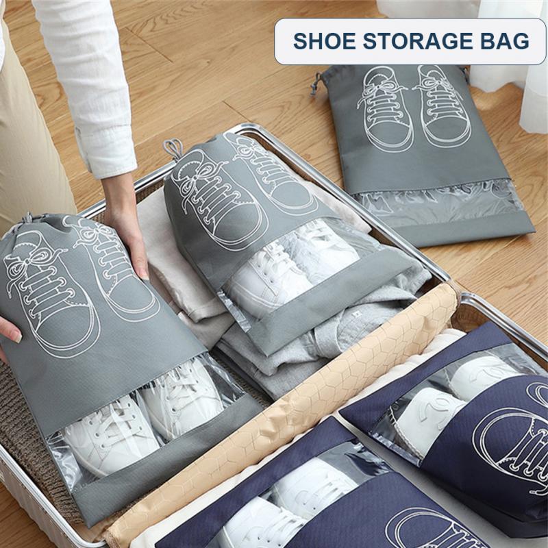5/10pcs Chaussures Sac De Rangement Placard Organisateur Non Tissé Voyage Portable Sac Étanche Poche Vêtements Classé Tirer Sac Suspendu