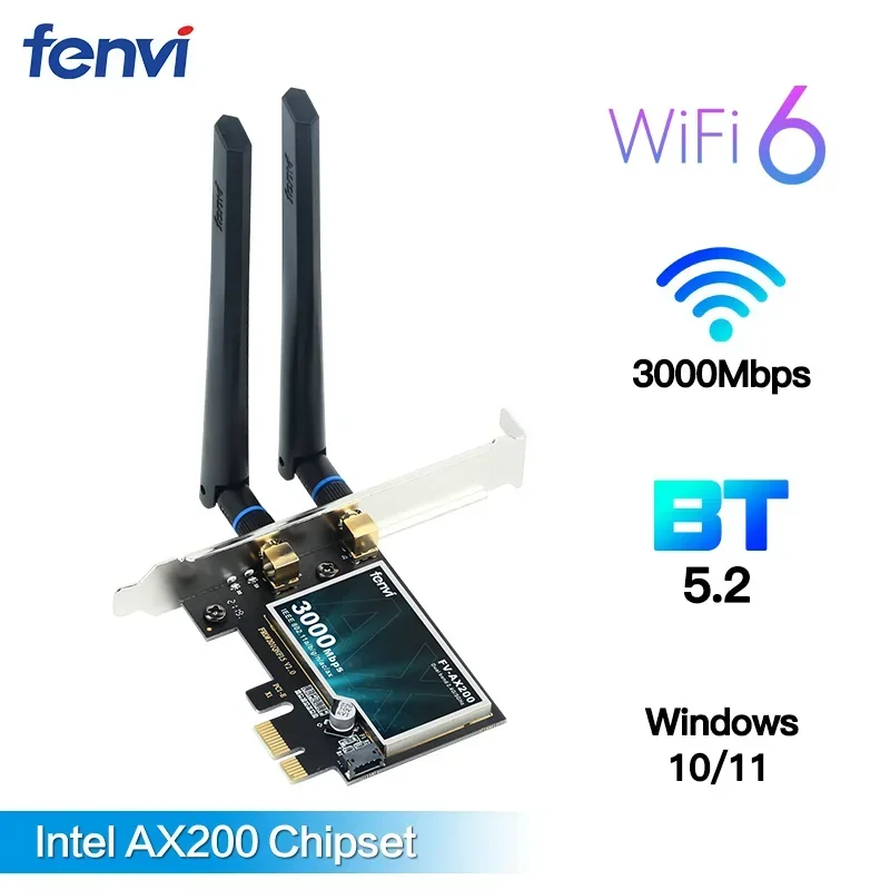 Wi-Fi-адаптер WiFi6 AX200 PCIE, 2974 Мбит/с, 2,4 ГГц/5 ГГц