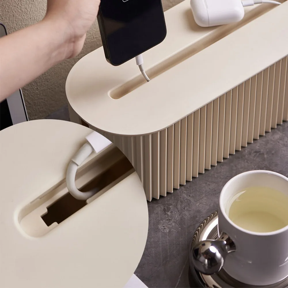 Scatola per organizer per cavi Nascondi la linea di ricarica e la gestione della presa multipla Supporto per telefono Copertura per presa per decorazione domestica nordica
