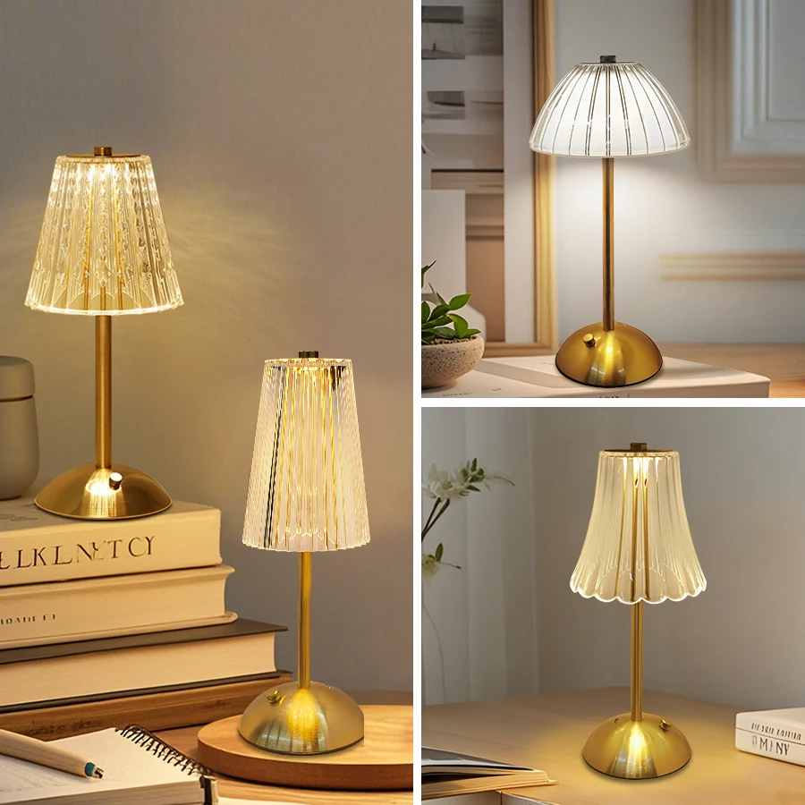 Lámpara de mesa LED con Sensor táctil, luz nocturna regulable para escritorio, lámpara de lectura inalámbrica recargable para decoración de Hotel, Bar y dormitorio