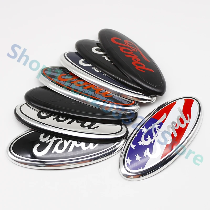 Emblema de rejilla delantera de coche, insignia con logotipo de maletero trasero, accesorios adhesivos para Ford Focus mk2 mk3 Fiesta mk7 Ranger Mondeo mk4 S-MAX Kuga