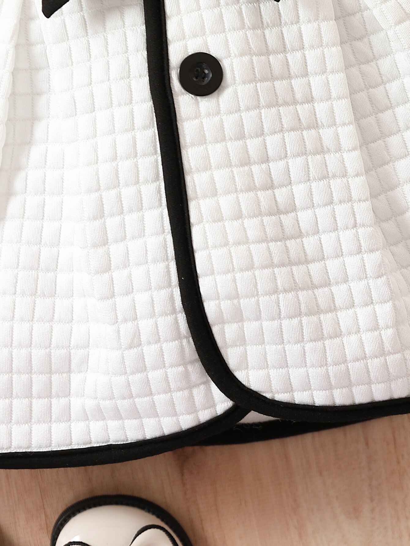 Neonate moda autunno e inverno vestito termico con cintura Set cappotto principessa classico Cardigan a contrasto di colore bianco e nero