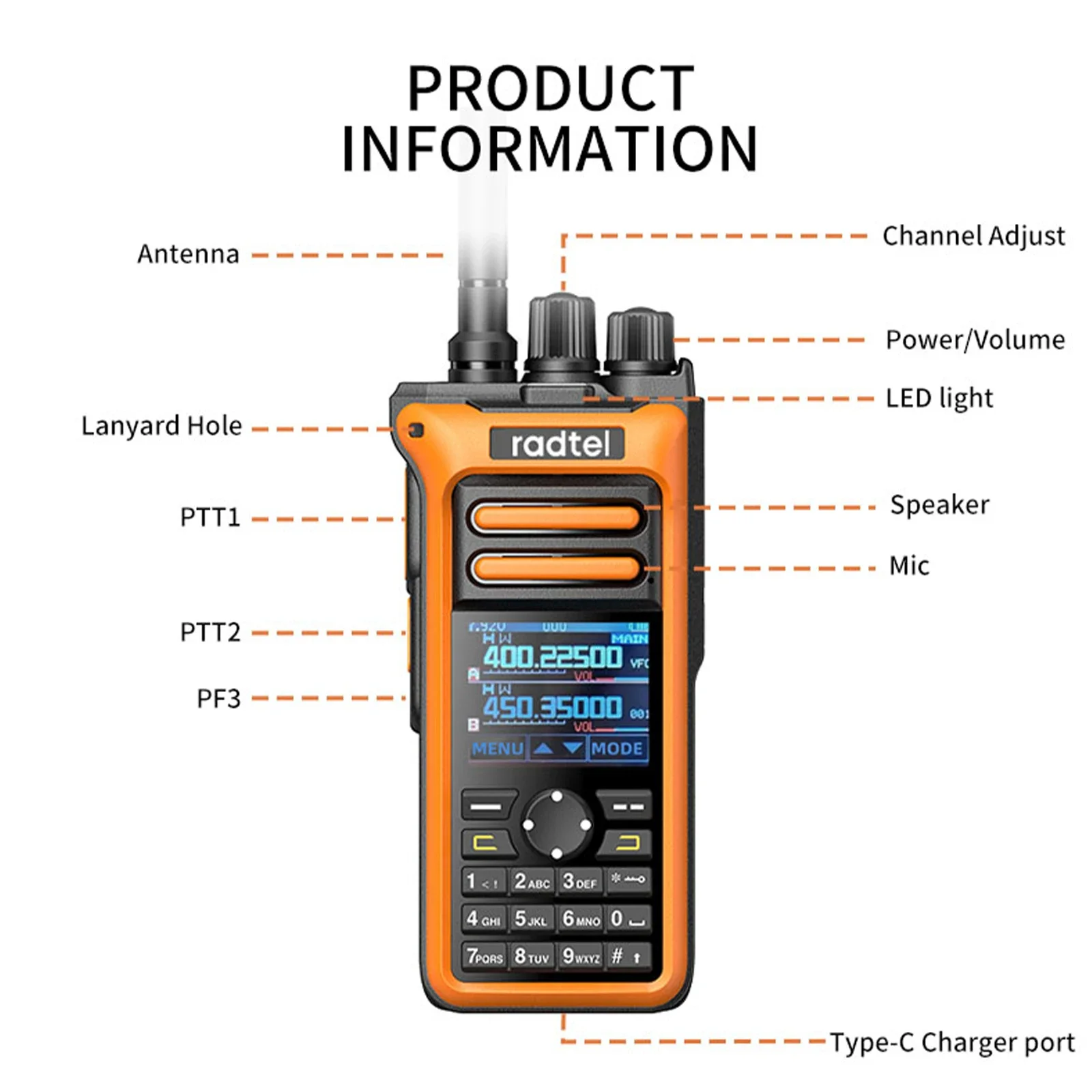 Radtel RT-752 에어 밴드 워키토키 풀 밴드 아마추어 햄, 250CH HT USB-C 배터리, NOAA FM AM 녹음 진동, 10W