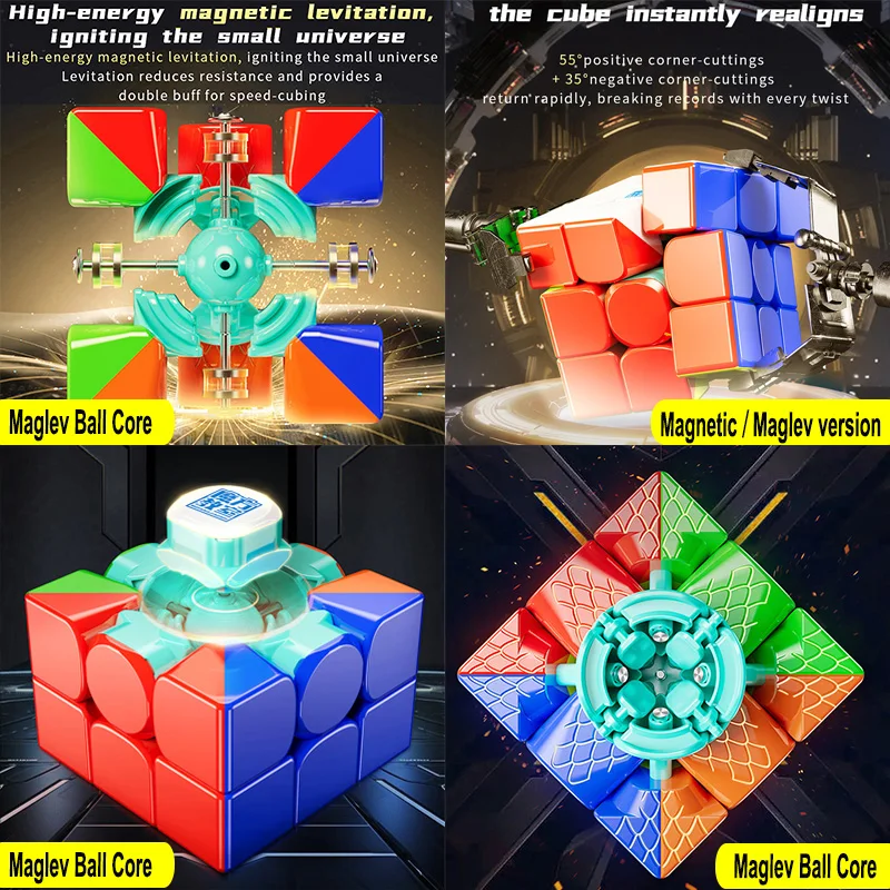 MOYU RS3M V5 Magnetic Magic Cube 3x3x3 Speedcube 3x3 Professional Maglev Ball Core Speed Puzzle 3×3 Children's Toy Cubo Magico
