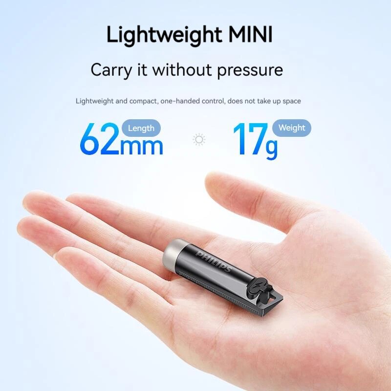 Philips mais nova lanterna portátil led recarregável luz uv mini lanternas lâmpada de acampamento para caminhadas auto defesa