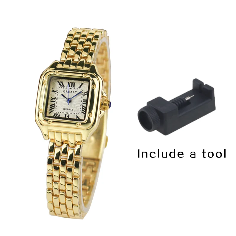 Relojes cuadrados de lujo informales para mujer, reloj de pulsera clásico Simple de marca a la moda para mujer, reloj de pulsera de cuarzo con banda de acero para mujer, reloj femenino