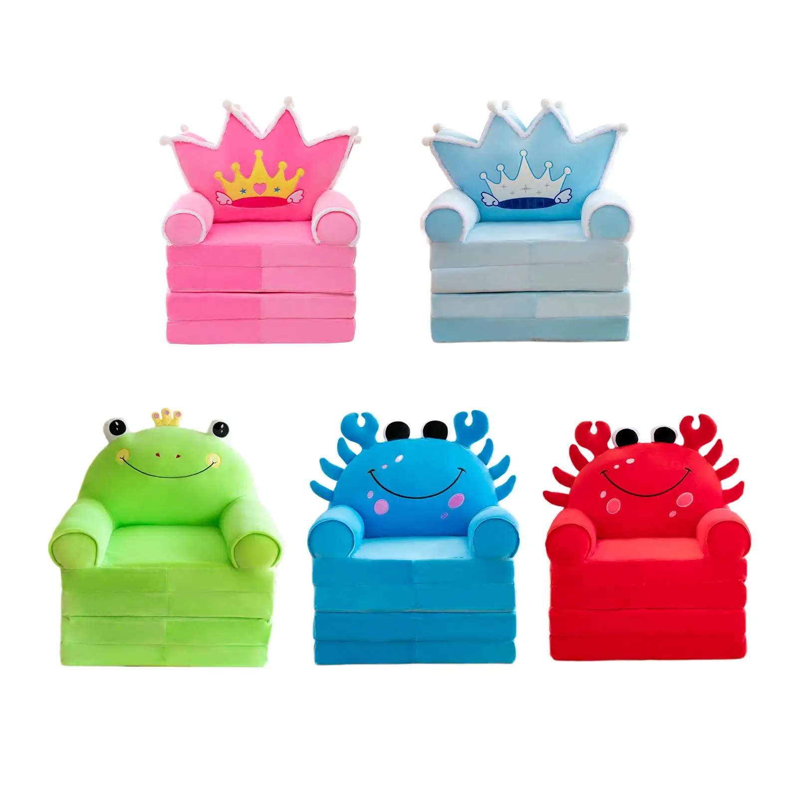 การ์ตูนพับโซฟาสำหรับเด็ก Plush เด็กโซฟาพนักพิงเก้าอี้ Slipcover สำหรับห้องนั่งเล่น