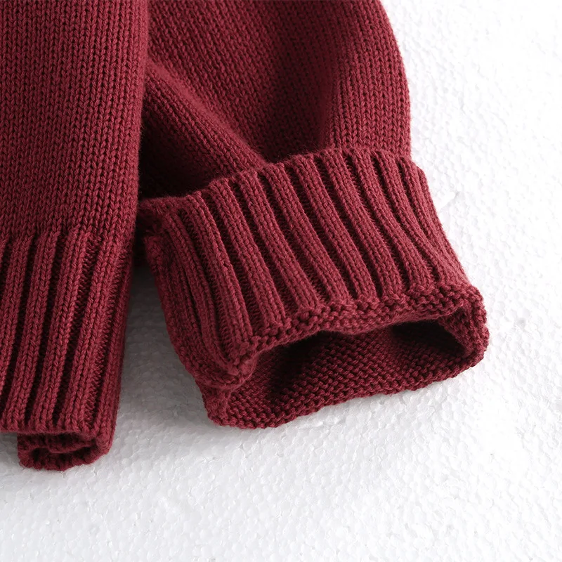 MILANCEL-suéter rojo de manga larga para niños de 2 a 7 años, chaqueta para niñas, cárdigan de punto de estilo coreano para chico 2024