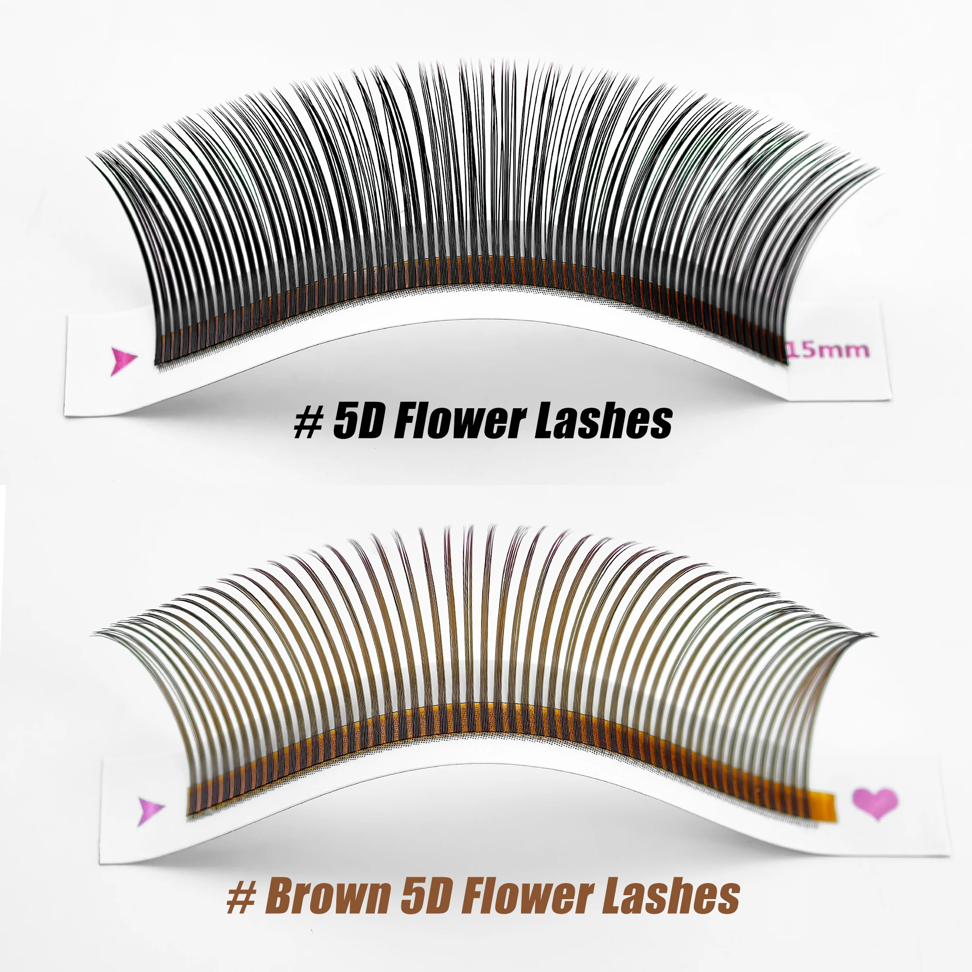 Abonnie 5D Flower Wet Lash Extensions Individual Lashes Brown Volume Soft 5D Flowering Fairy False Easy Fans Volume Eyelashes