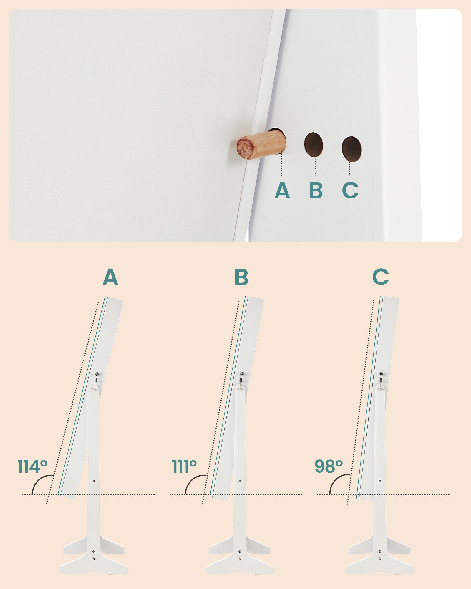 SONGMICS sieradenkast spiegelkast staand 2 organisatoren, afsluitbaar