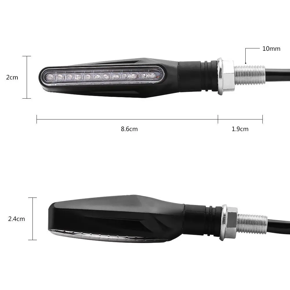 1/2/4pc LED Motorcycle Turn Signals Light Tail Flasher Blinker IP68 Waterproof Indicator Blinker Rear Lights Lamp Accessories