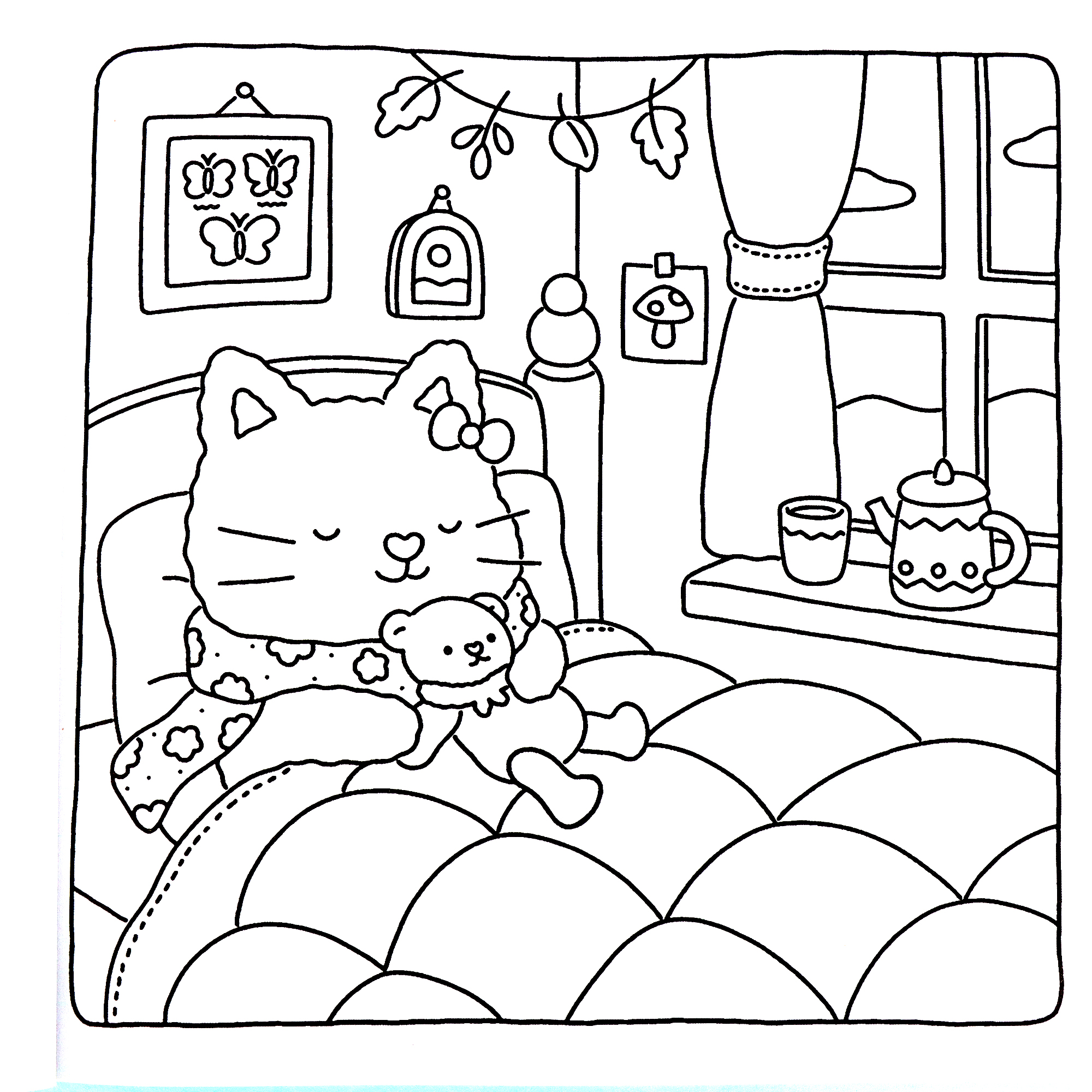 Coloring Book For Adults And Teens Halloween Theme Featuring Adorable Creepy Creatures In Cozy Moments For Relaxation Gift