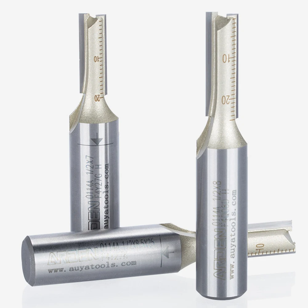 ARDEN เมตริก 2 ขลุ่ยตรง Router บิต 1/4 1/2 นิ้ว Shank 3-25 มม.เส้นผ่านศูนย์กลางตัดคาร์ไบด์ Slotted ตัดแกะสลักสําหรับไม้ MDF