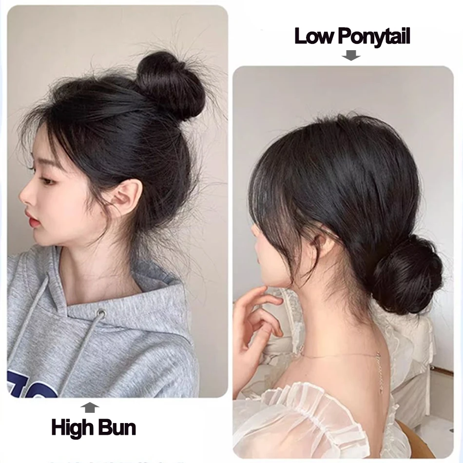 Extensions capillaires synthétiques longues et ondulées, queue de cheval à enroulement automatique, avec élastique en caoutchouc tressé, pour femmes, augmente les cheveux