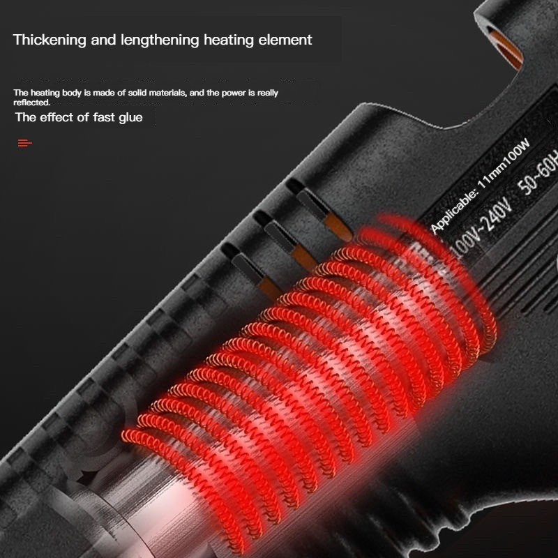 Pistola de pegamento de fusión en caliente para el hogar, Mini pistola de pegamento transparente de 7MM, herramienta de reparación de pistola de temperatura de calor eléctrica, juego de palos especiales, 70W