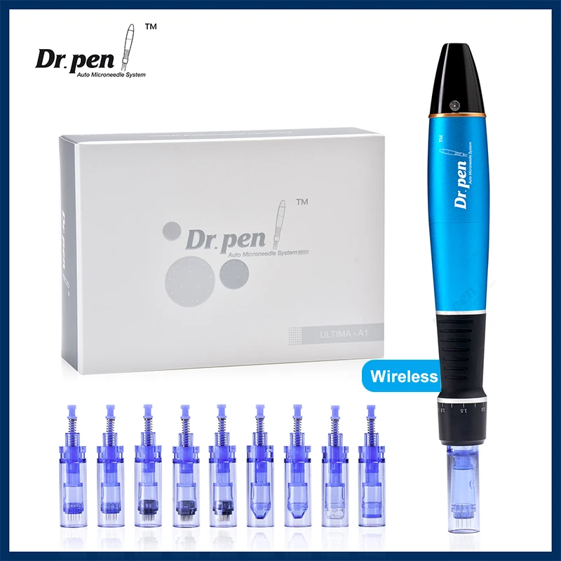 Dr Pen Ultima A1 Беспроводная ручка для микроигл с набором из 12 картриджей Derma Pen Автоматические микроиглы Устройство для ухода за кожей для мезотерапии