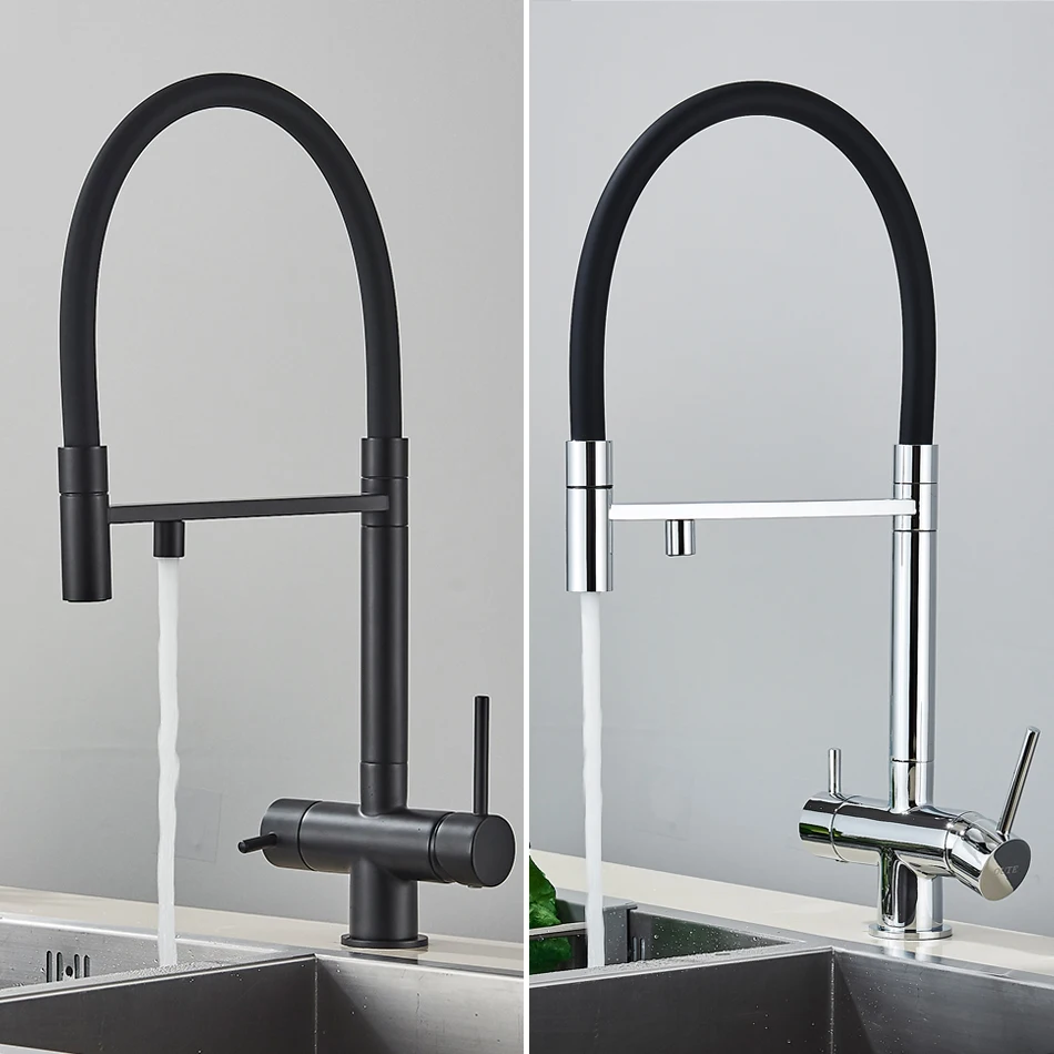 Küche Wasser Filter Wasserhahn Dual Auslauf Reines Trinkwasser Mischbatterie Rotation Wasser Reinigung Funktion Wasserhähne Küche Kran