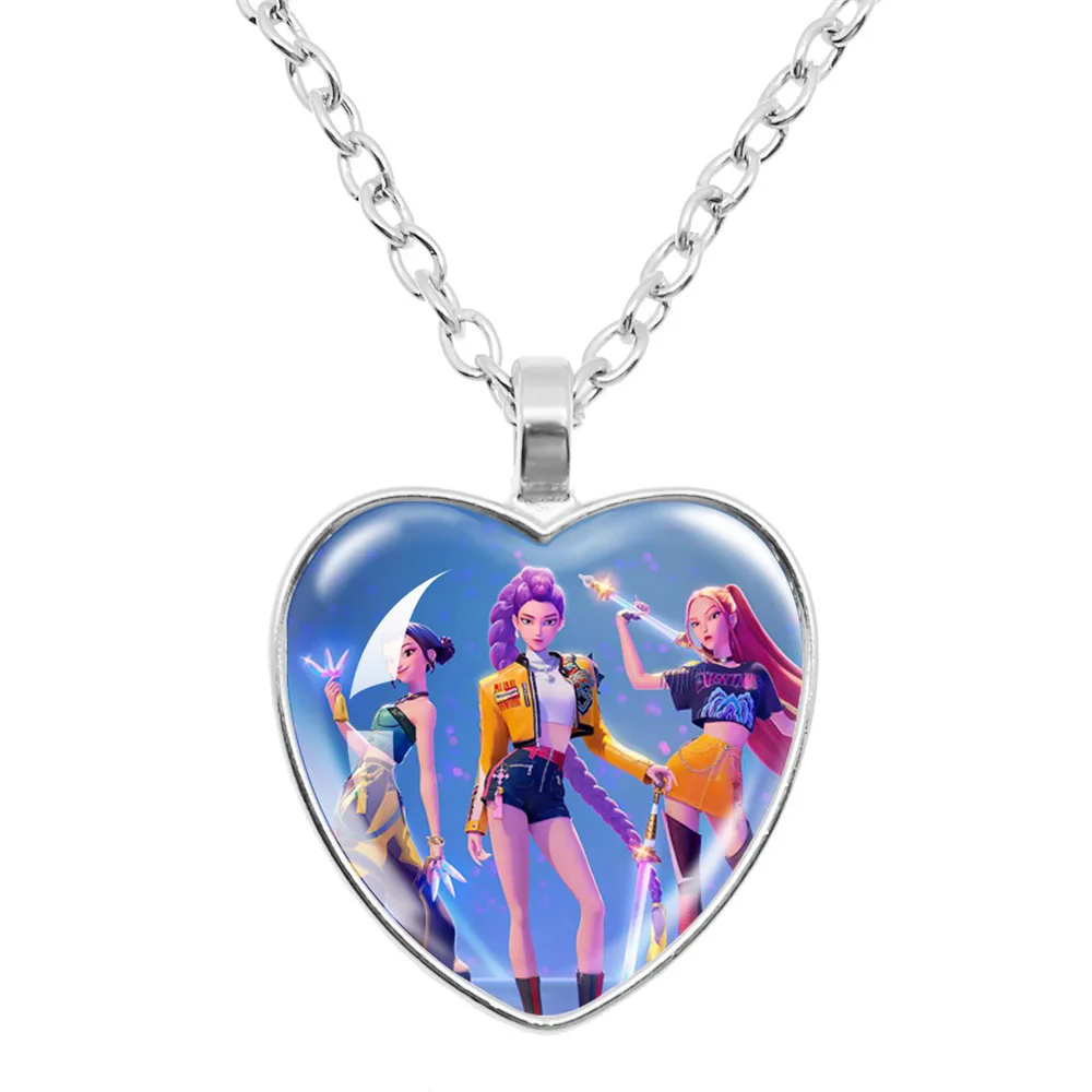 KPop Demon Hunters Kids Anime Cute Necklace Children Fashion Jewelry Accessories Girl Charms Pendant Cartoon Necklaces Gift 2025