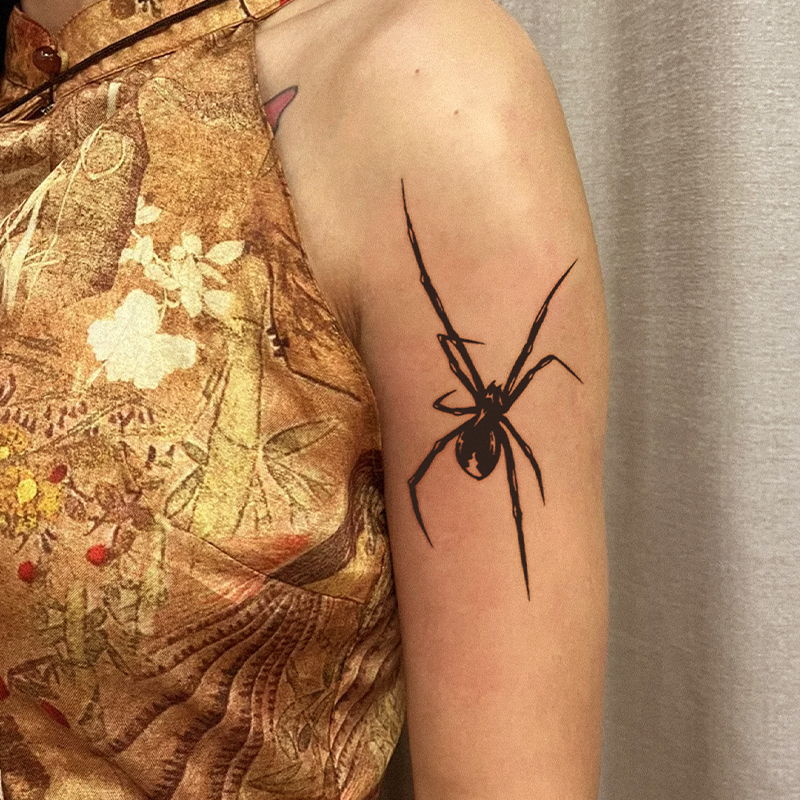 Autocollants de tatouage temporaire imperméables Spider, imperméables longue durée pour une à deux semaines, pour bras, jambe.